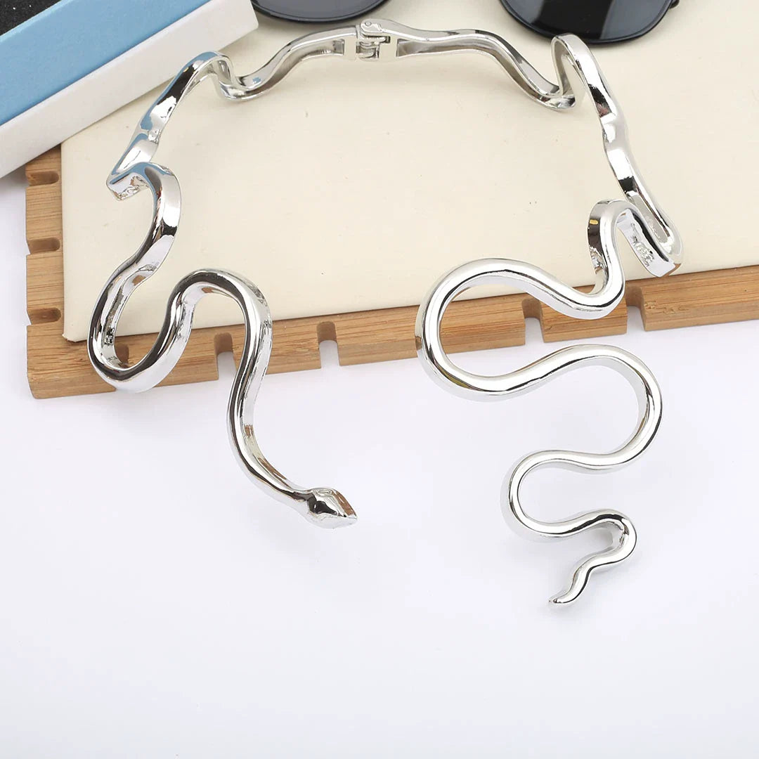 Dinah Serpentine Spring Choker - Silver