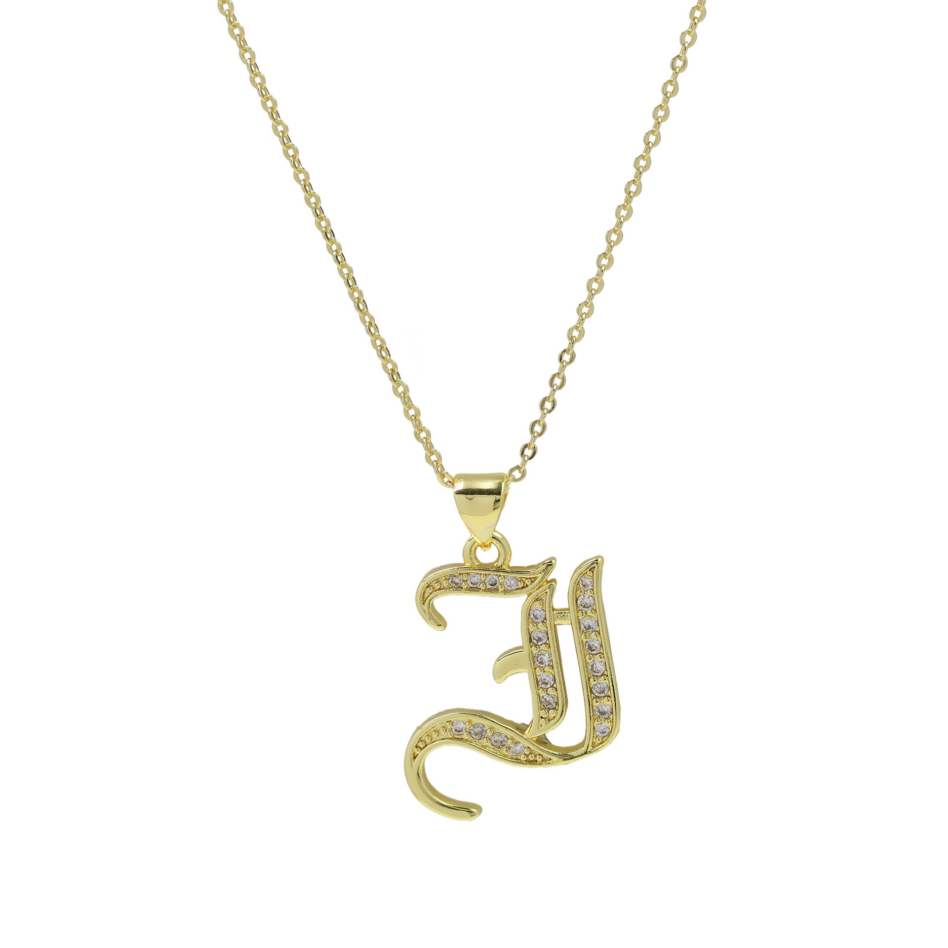 Lawson Old English Initial Necklace - J Necklace [6YFW6ZK5]