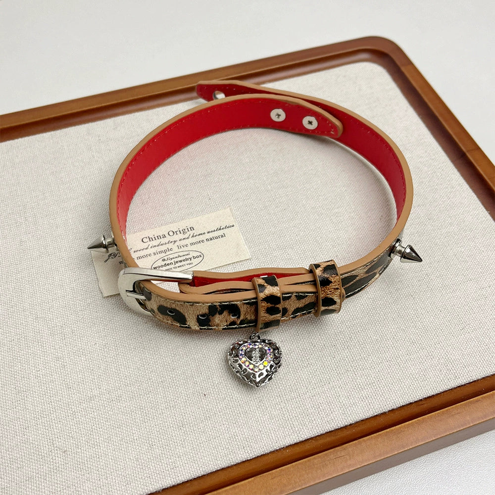 Lux Leopard Heart Choker - Leopard Print Heart Choker [ZSZDGP6M]