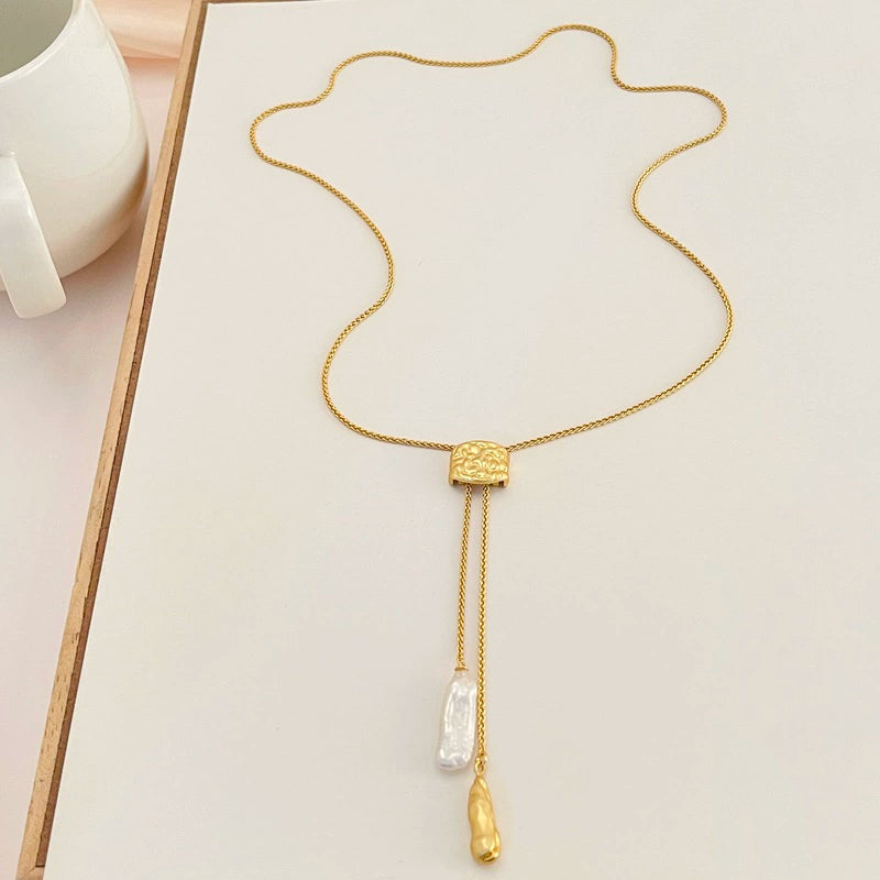Zaniya Twist & Pearl Necklace - Pearl Pendant Necklace [ALU1U7V0]