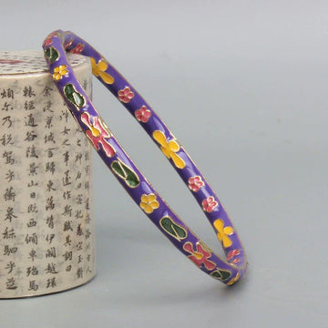Jadelynn CloisonnŽ Floral Bangle - Purple
