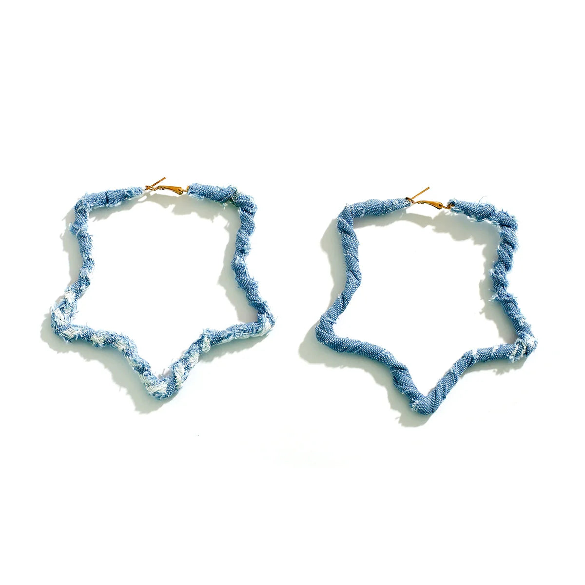 Johnnie Denim Geometric Earrings - Star Large
