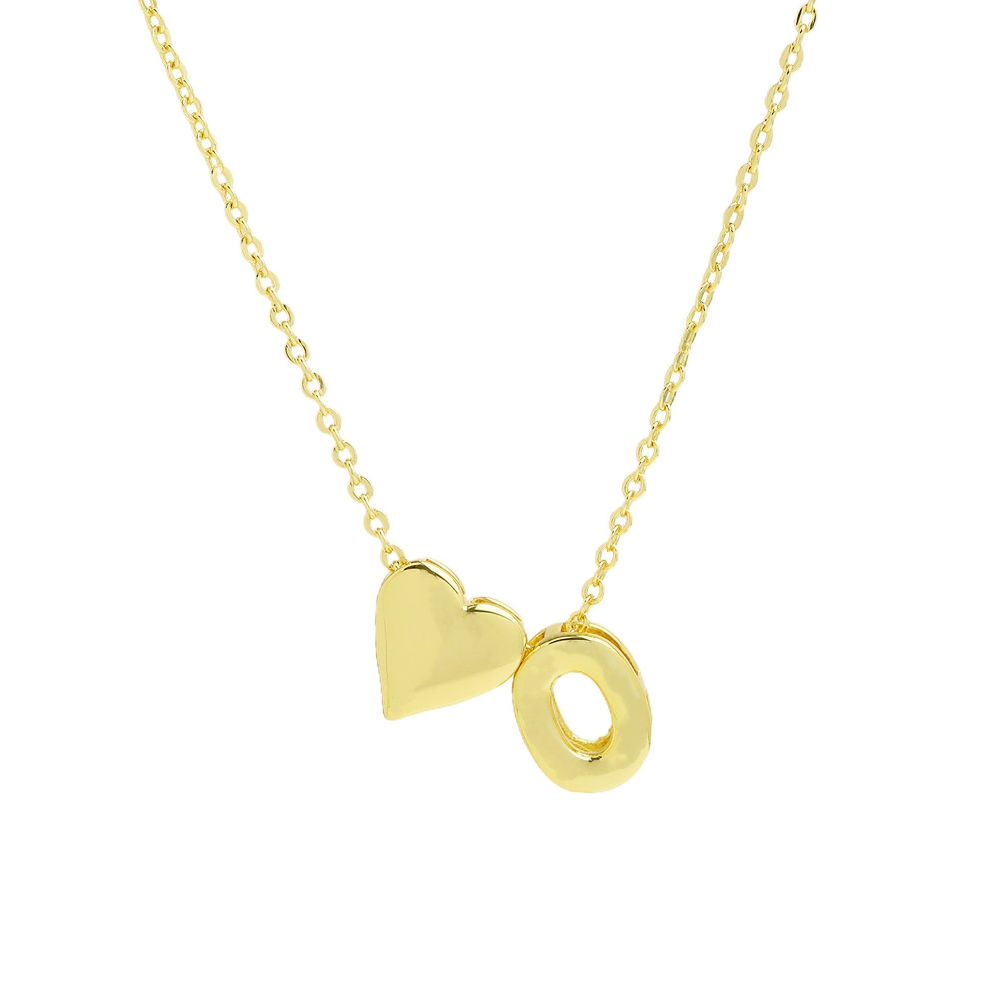 Korie Puffed Initial Necklace - Letter O Necklace [3VQTPXXQ]