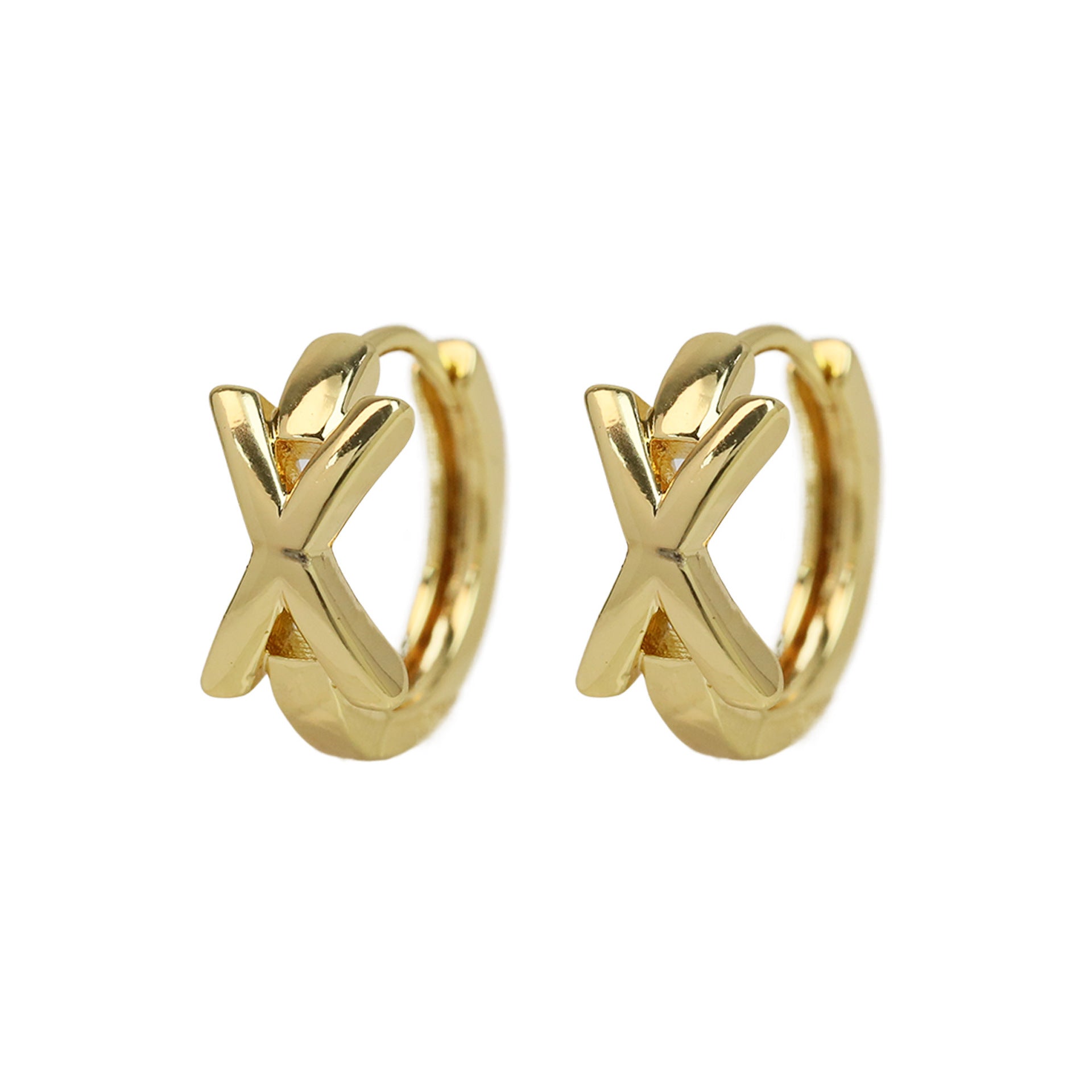 Haylee Gold Letter Stud Earrings - X [KRJDCCC7]