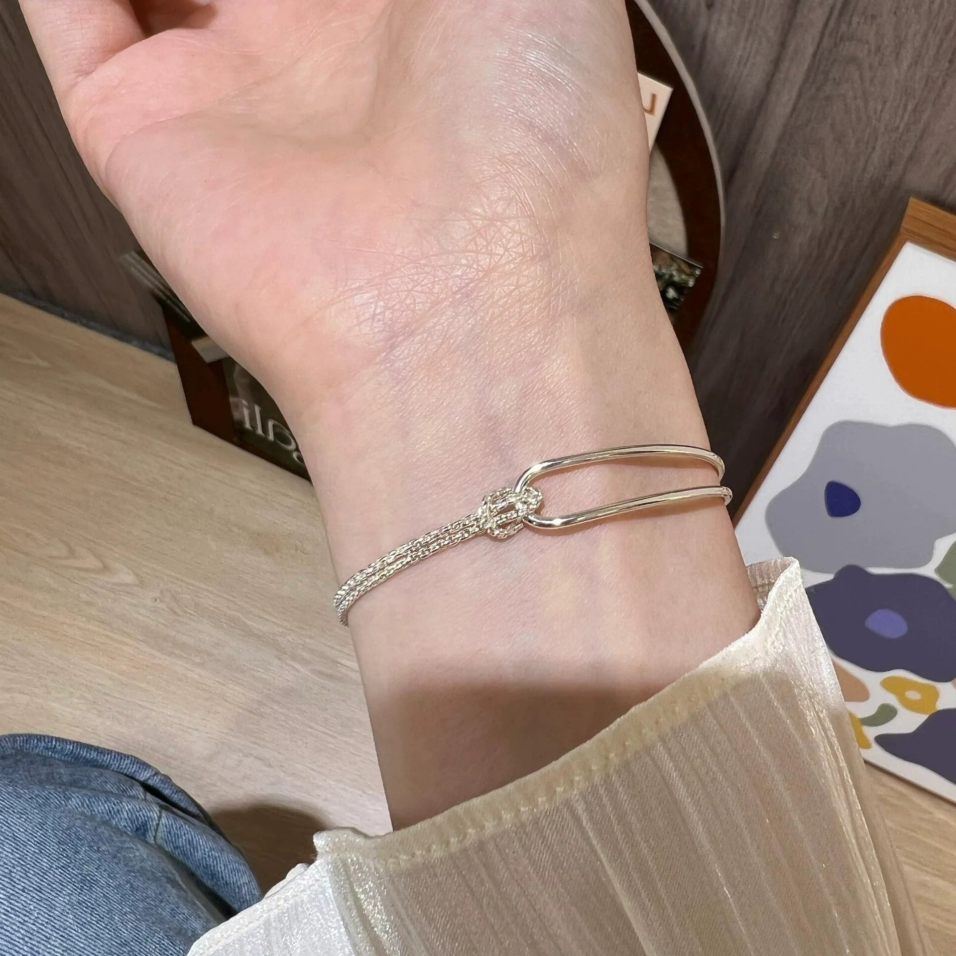Skarlett Asymmetric Chain Bracelet - Geometric Chain Bracelet