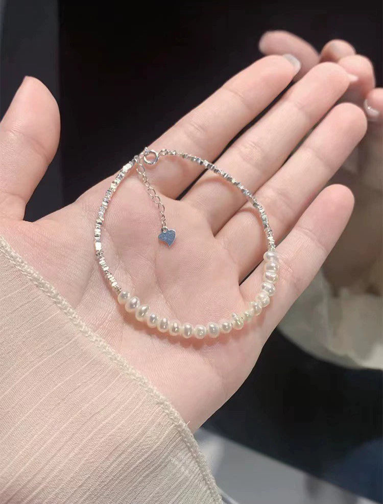 Lylah Broken Silver Pearl Bracelet - Silver [NC0S9EYQ]