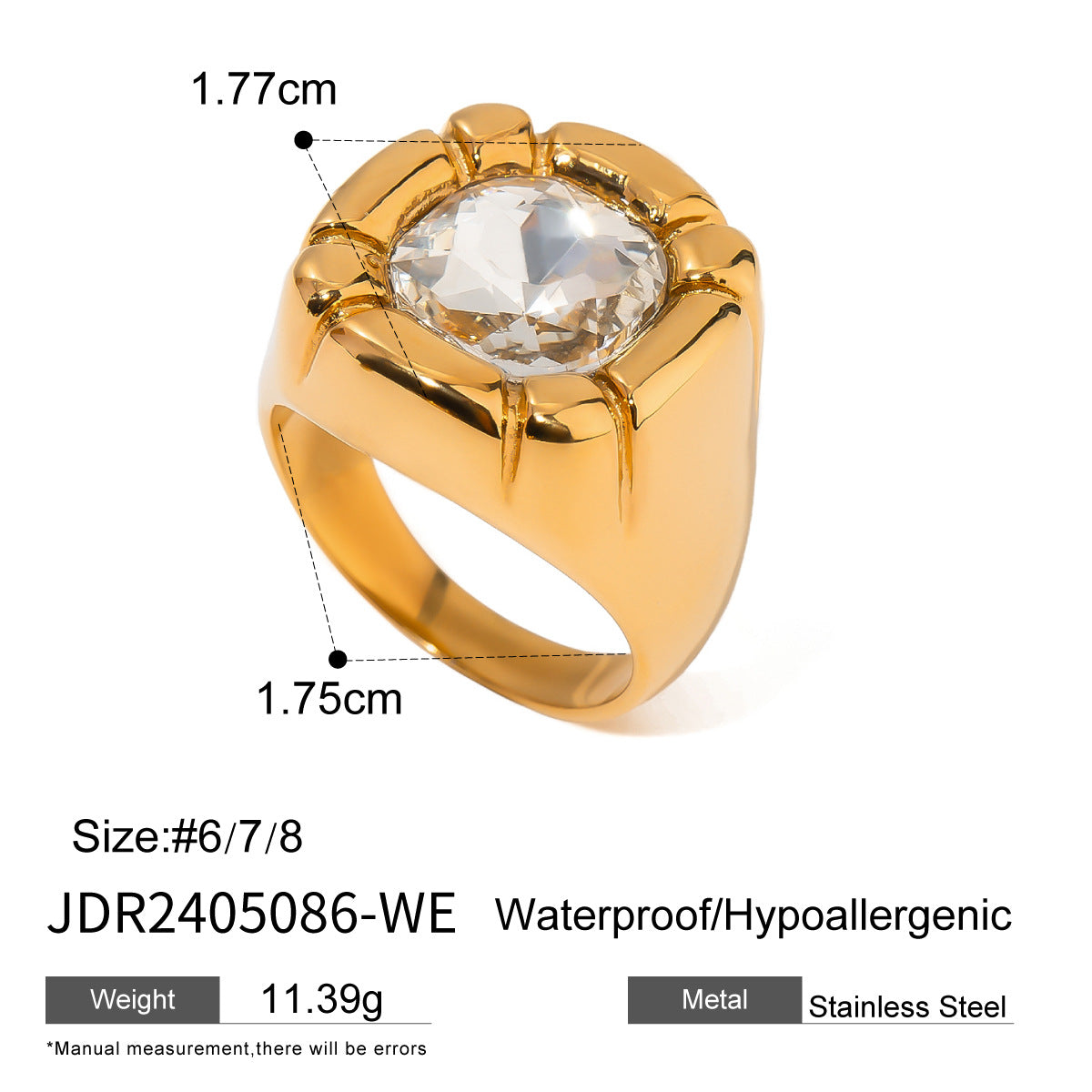 Kameryn Pearl Zirconia Rings - Silver Size 8 [RCPSO43B]