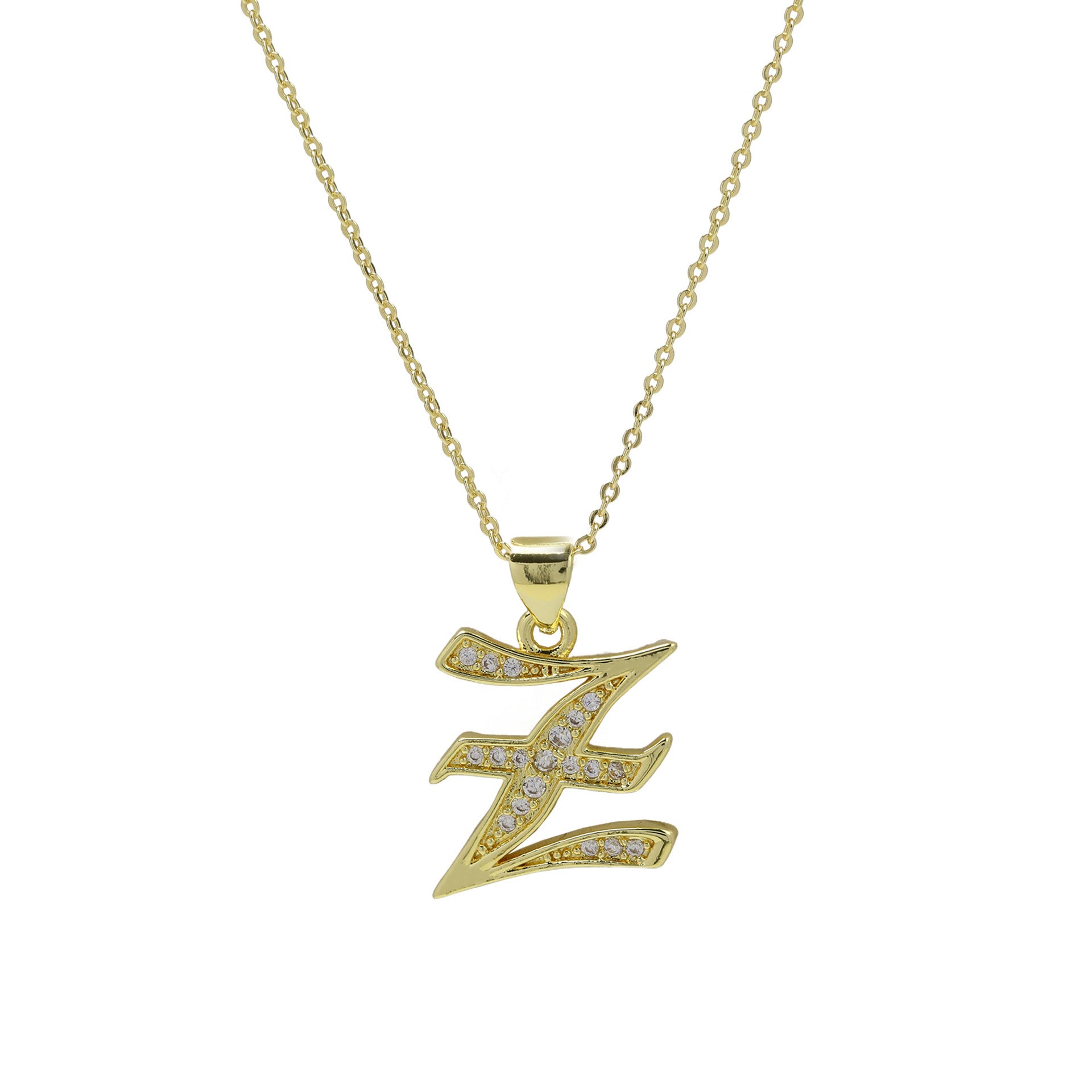 Lawson Old English Initial Necklace - Z Necklace [HHZNUM1E]