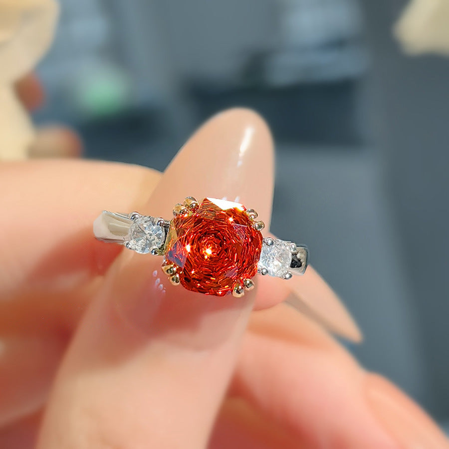 Madelyne Radiant Octagonal Set - Chinese Red Ring [AN8B310A]