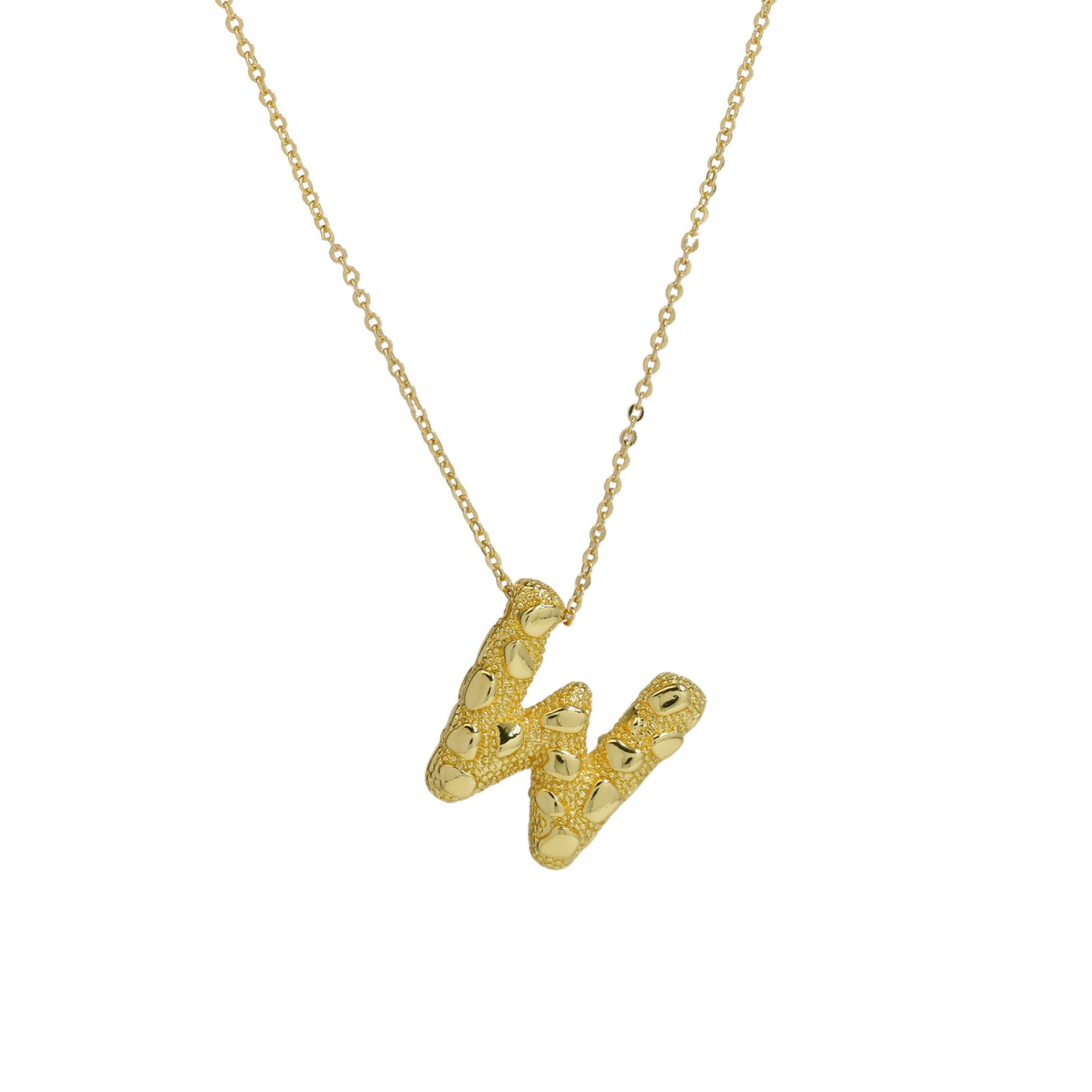 Akari Bubble Letter Necklace - W [XJXYRGTE]