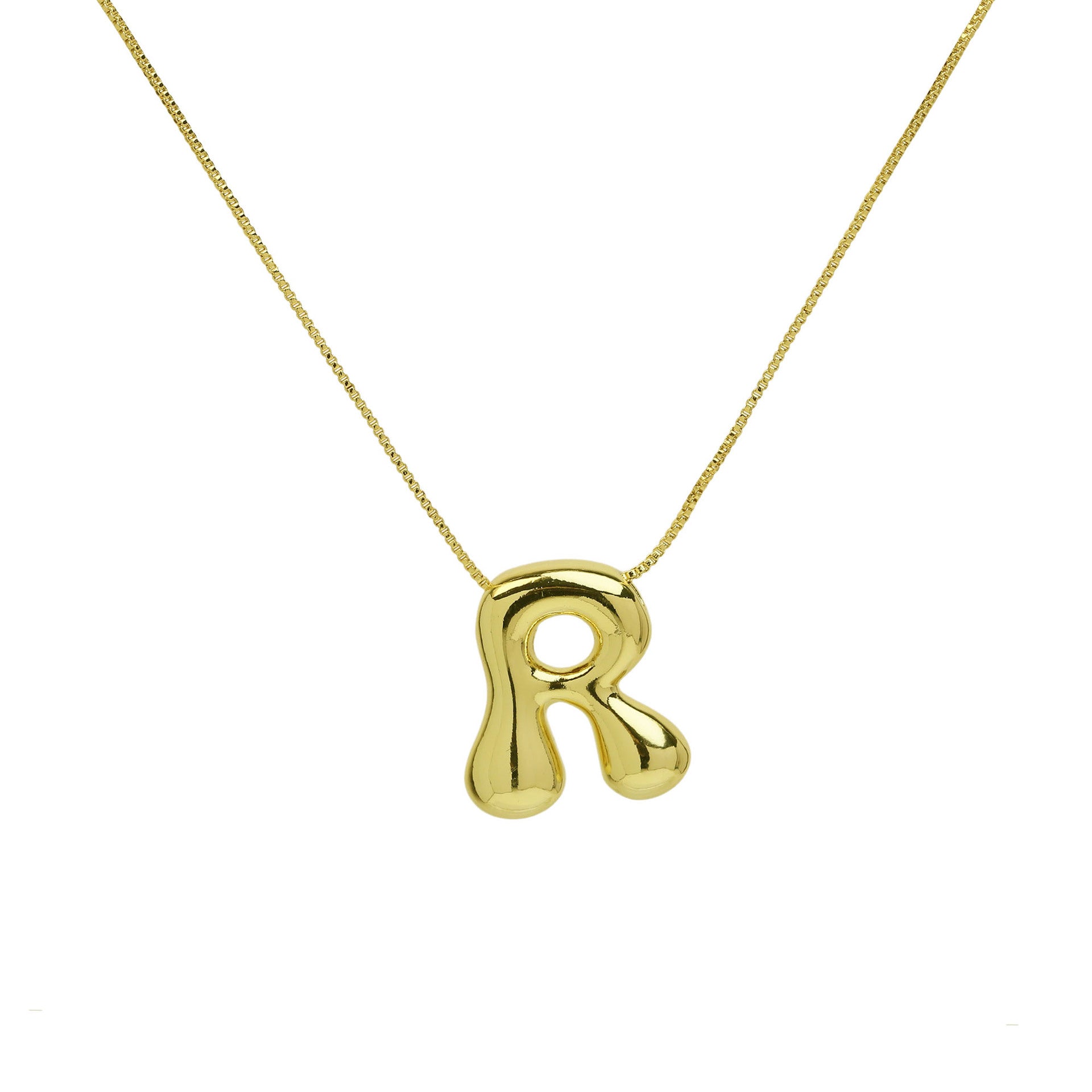 Virginia Bubble Initial Necklace - Letter R Necklace [9TD30LJ7]
