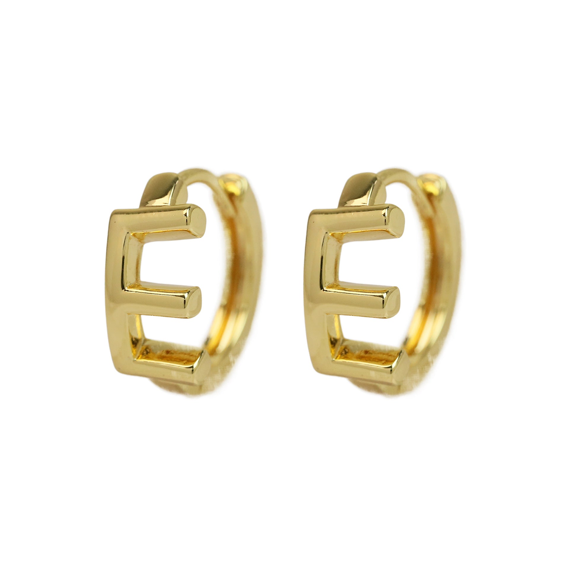 Haylee Gold Letter Stud Earrings - E [1EJDL6XZ]
