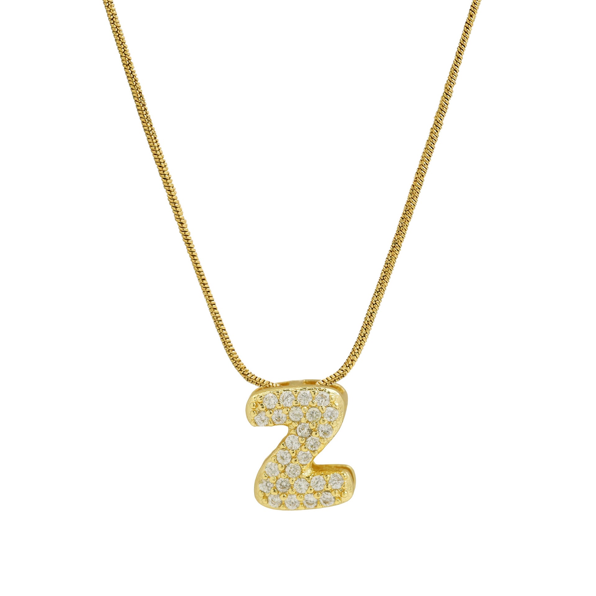 Deborah Initial Snake Necklace - Gold-tone Z Initial [A87UXW20]