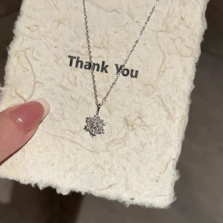 Clarity Sparkling Snowflake Necklace - Snowflake Necklace