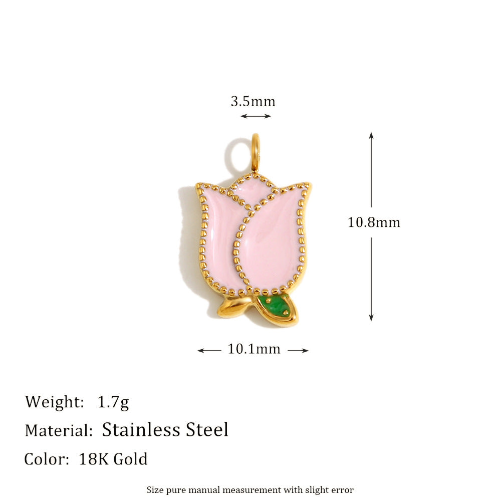 Linley Gold Plated Charms - Enamel Flower Pendant - Gold [P08LJ5QD]