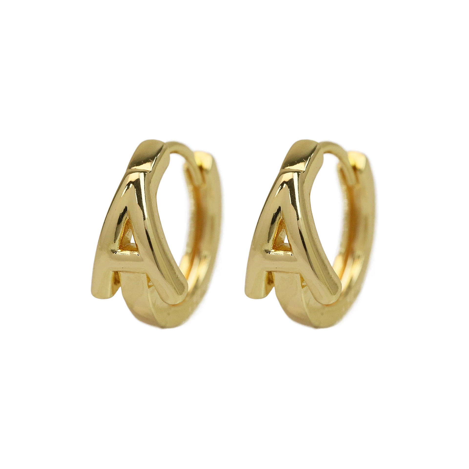 Haylee Gold Letter Stud Earrings - A [IKAHLXN7]