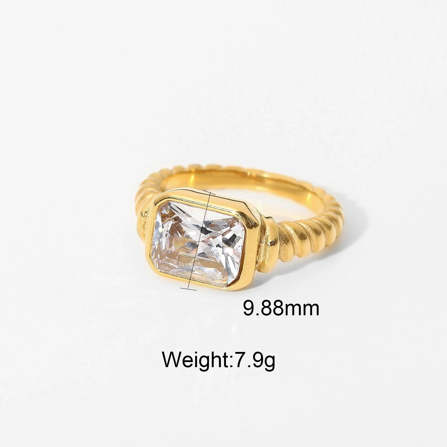 Maeve Twisted Zircon Ring - White 6