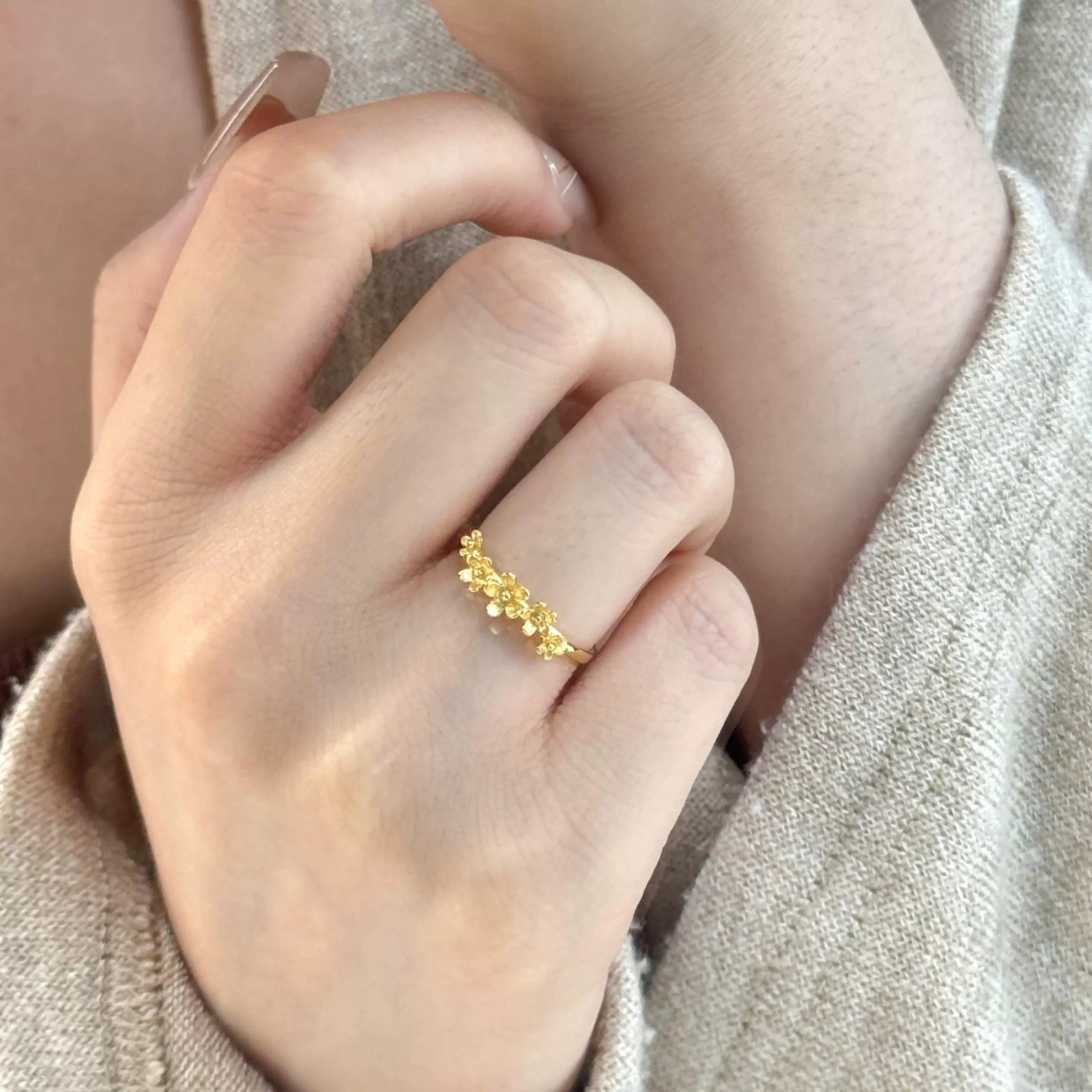 Rowena Gold Osmanthus Ring - Osmanthus Ring (Adjustable)