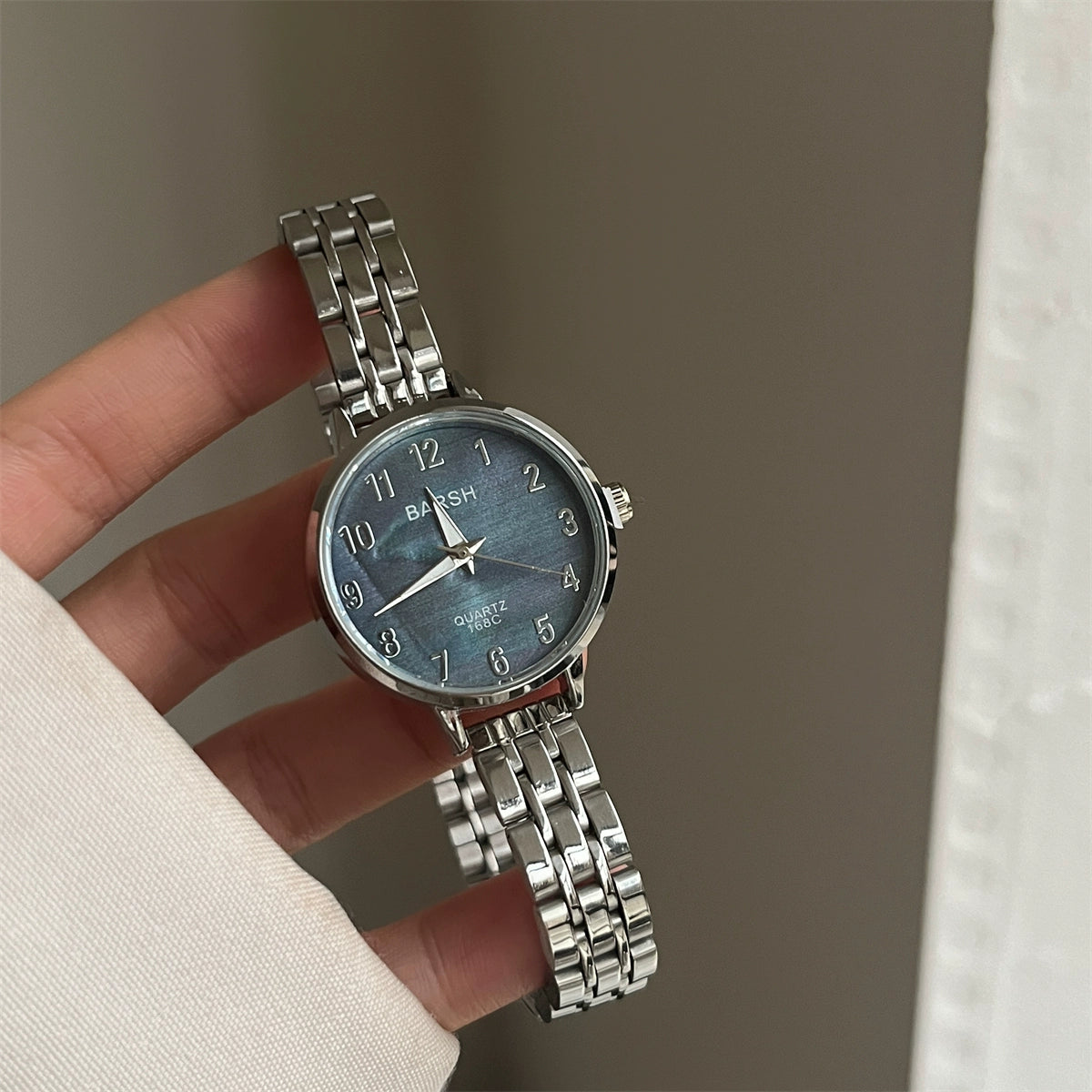 Krislynn Mother-of-Pearl Steel Watch - Dark Blue [4N48L12M]
