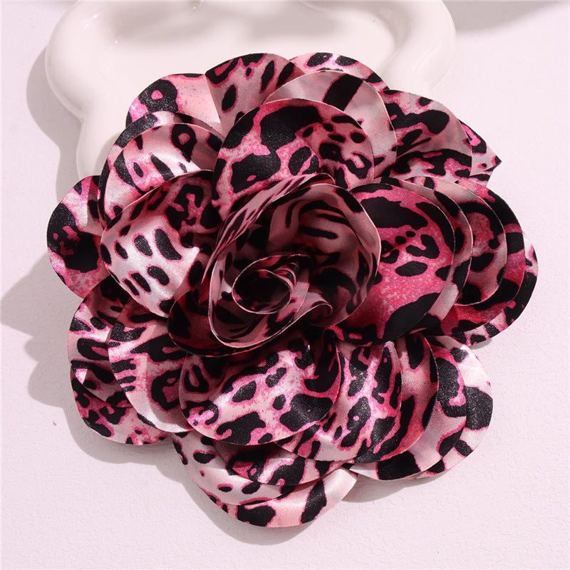 Catalaya Exaggerated Leopard Satin Brooch - Pink Leopard Print (19cm) [1P8STZXX]