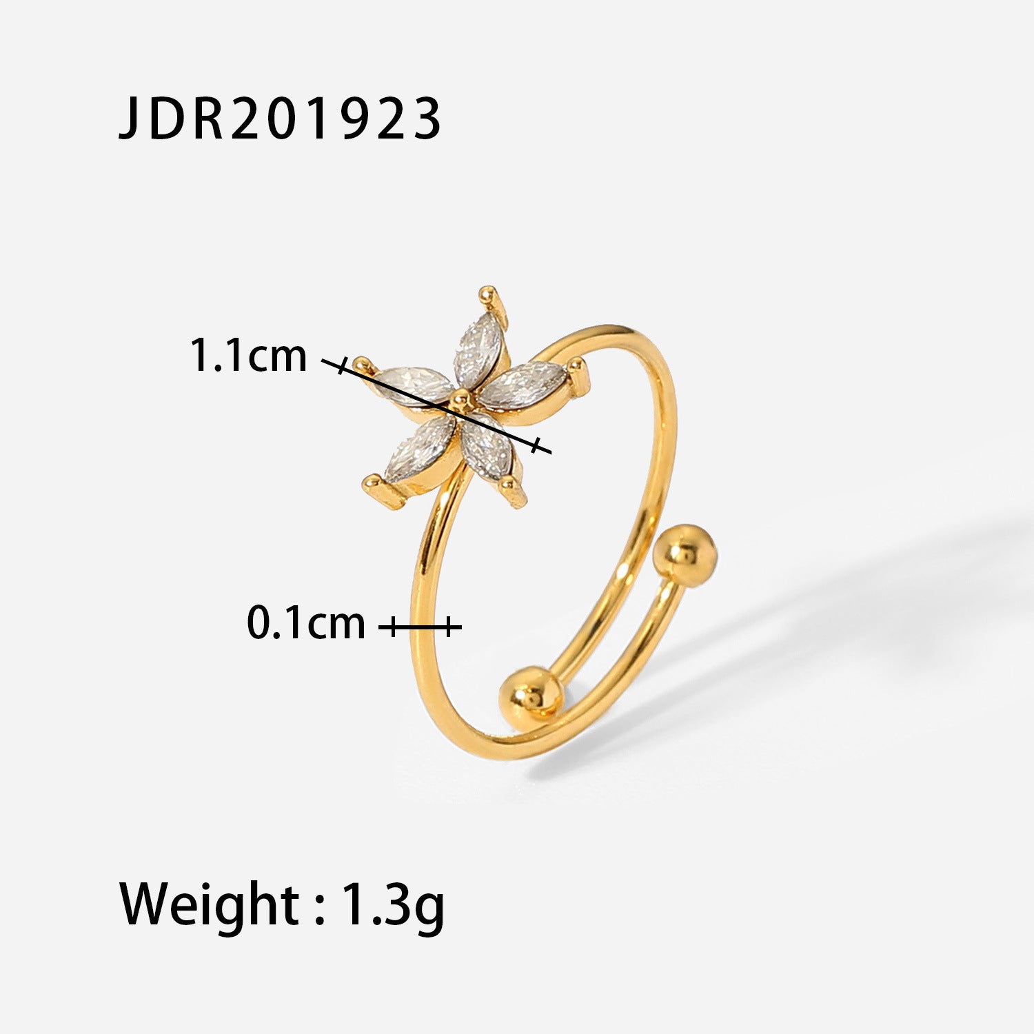 Corie Irregular Open Crystal Ring - Style A [KRI8SC0G]