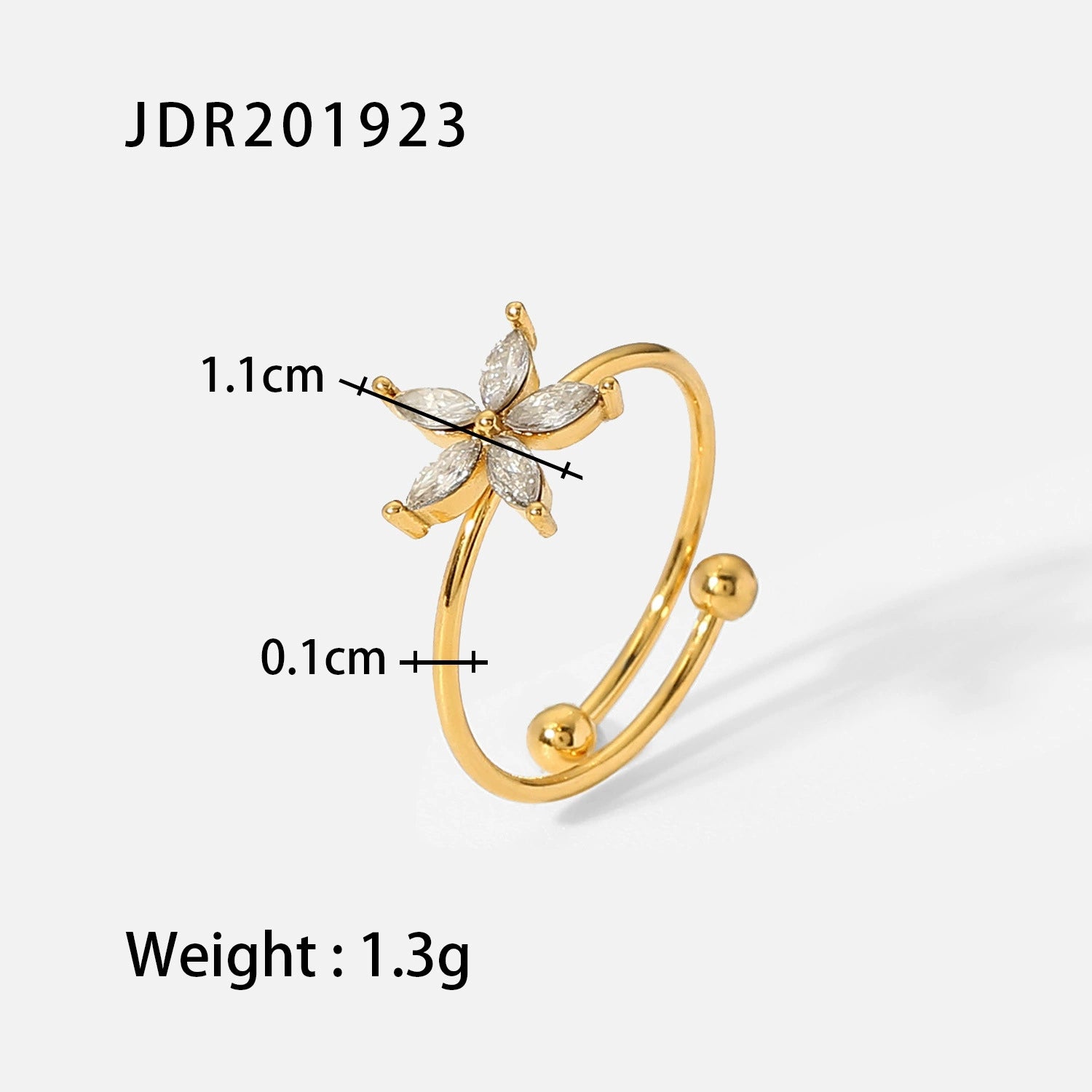 Rayana Gold Zircon Ring - undefined