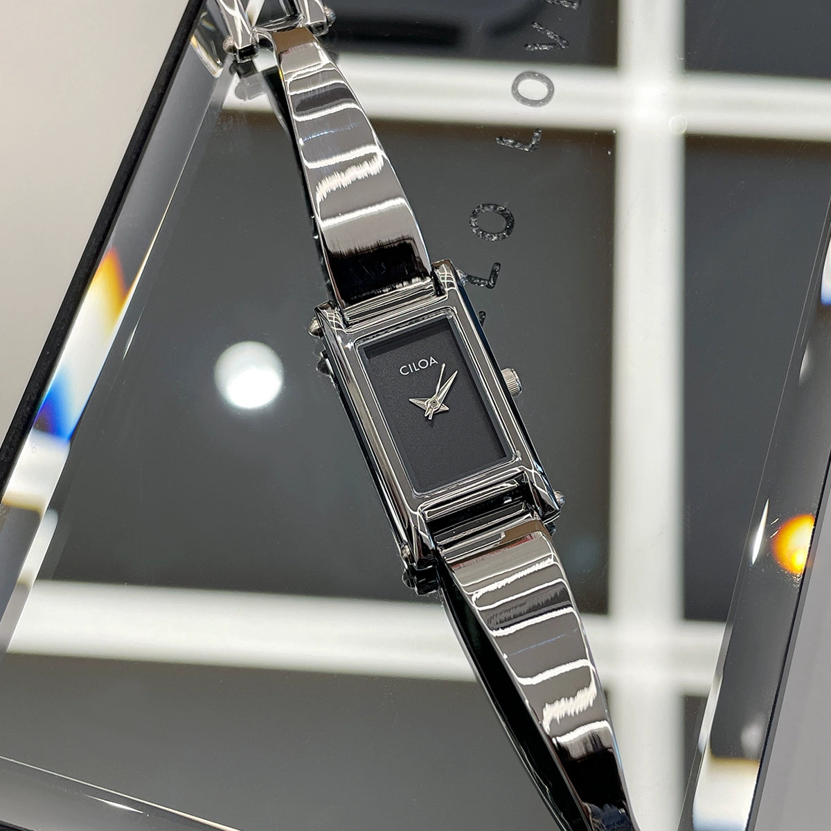 Elisabeth Diamond Steel Watch - Silver Black [AKSGG2S3]