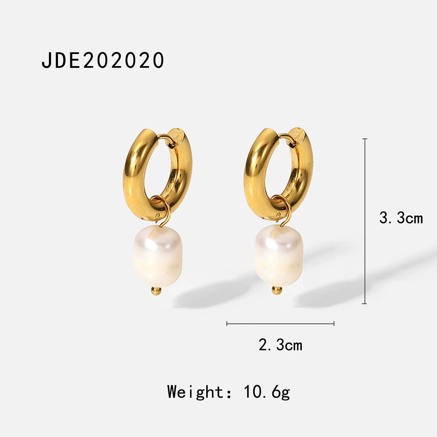 Makinley Pearl Drop Hoop Earrings - JDE202020