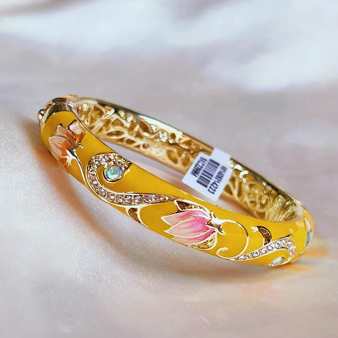 Jenny CloisonnŽ Lotus Bangle - 5.6cm Yellow