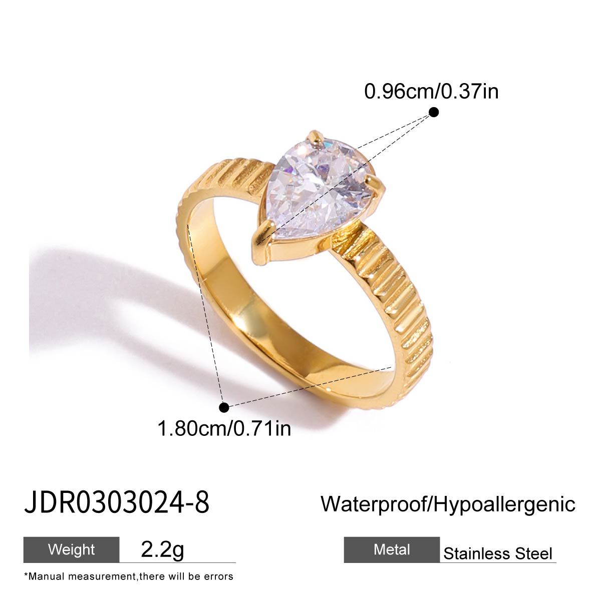 Emmilyn Buckle Zircon Ring - Buckle Design B, Size 8 [BK0OQGK1]
