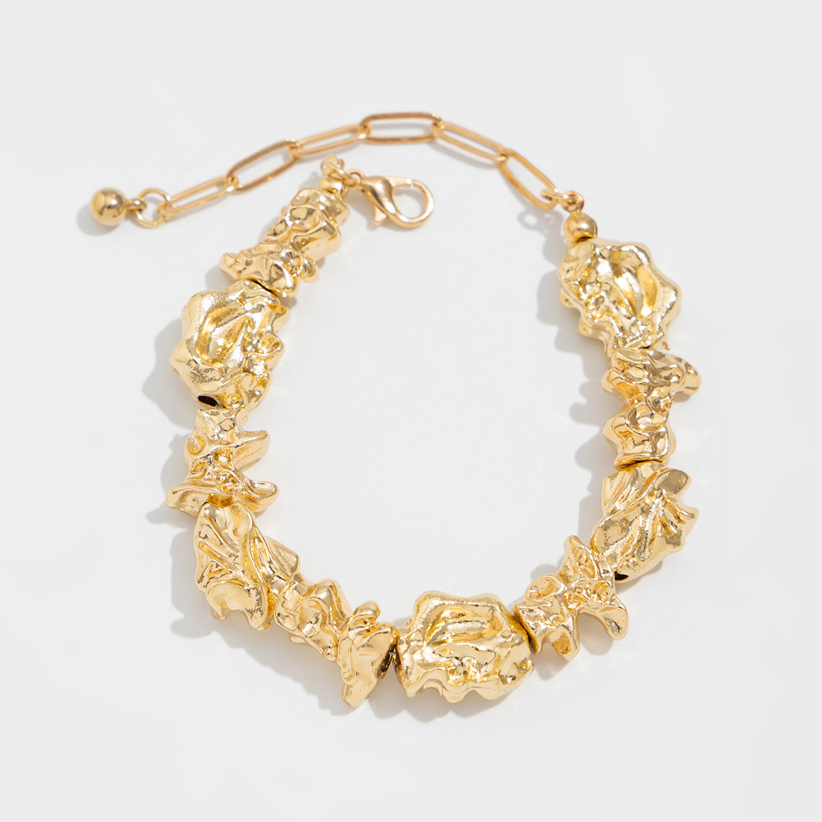 Meagan Molten Metal Jewelry Set - Bracelet - Gold (Style 2) [PUDH4XPV]