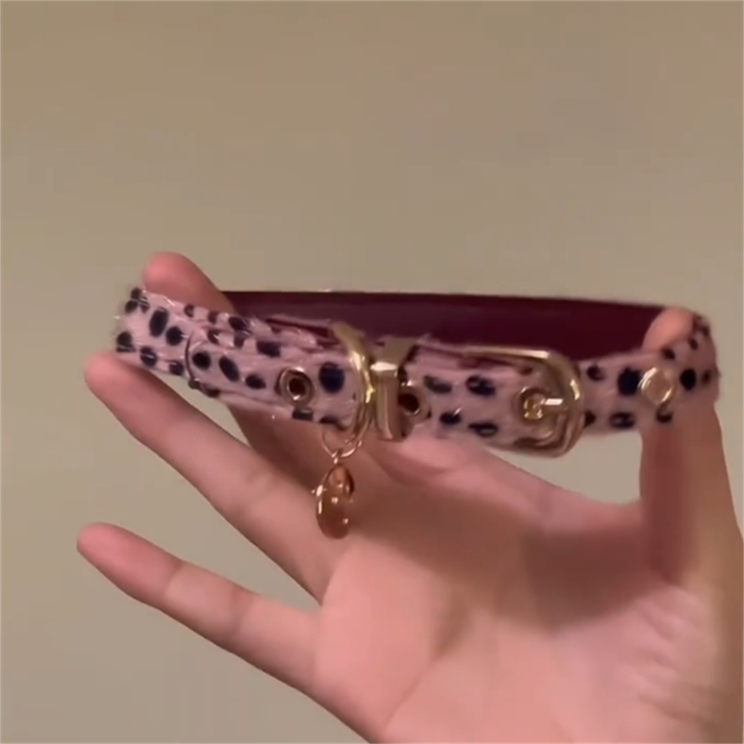 Maram Y2K Leopard Choker Necklace - Pink