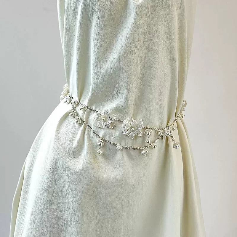Everly Lily Pearl Body Chain - Lily Pearl Waist Chain Convertible Necklace [YIQZQRKJ]