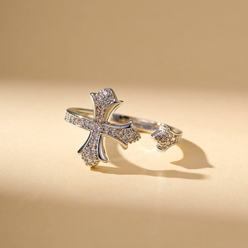 Kaleya Zirconia Cross Ring - Gold-Tone [MP8V9E99]
