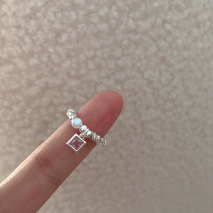 Journei Pink Zircon Flower Ring - Style 4