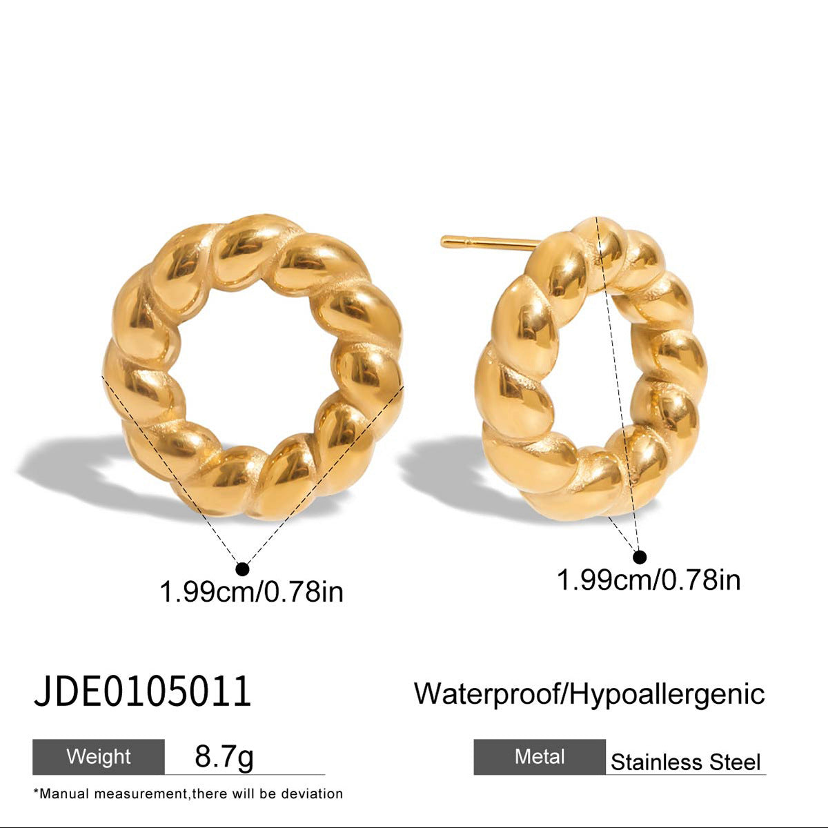 Samara Modern Hoop Earrings - Gold Tone [YKJD1XQY]