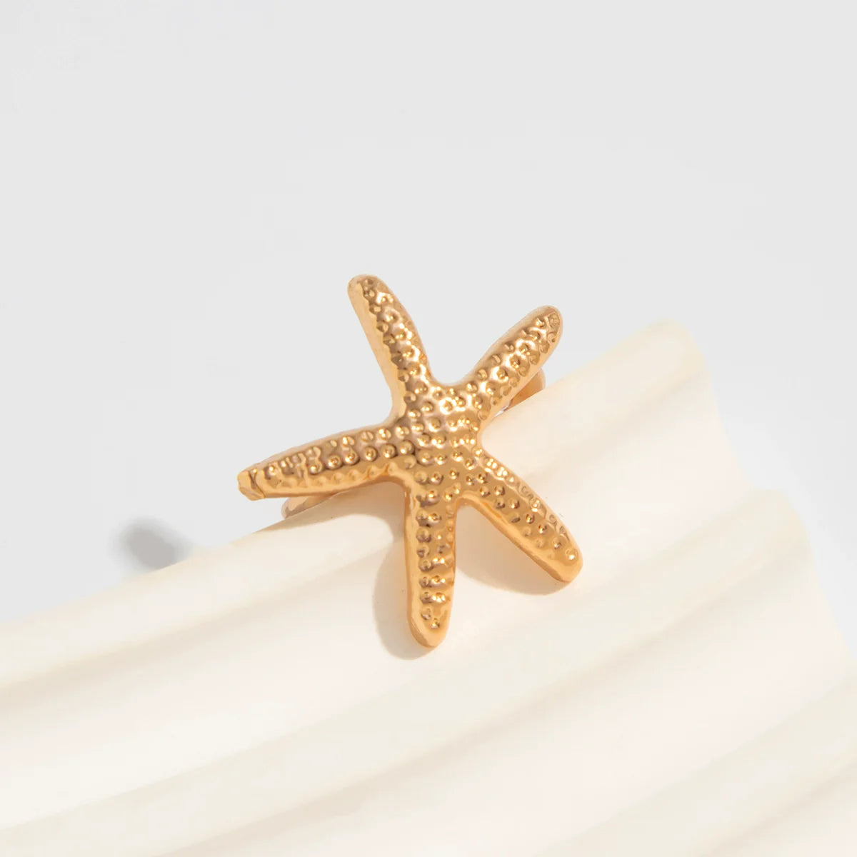 Michael Ocean Ear Cuffs - Textured Starfish Gold