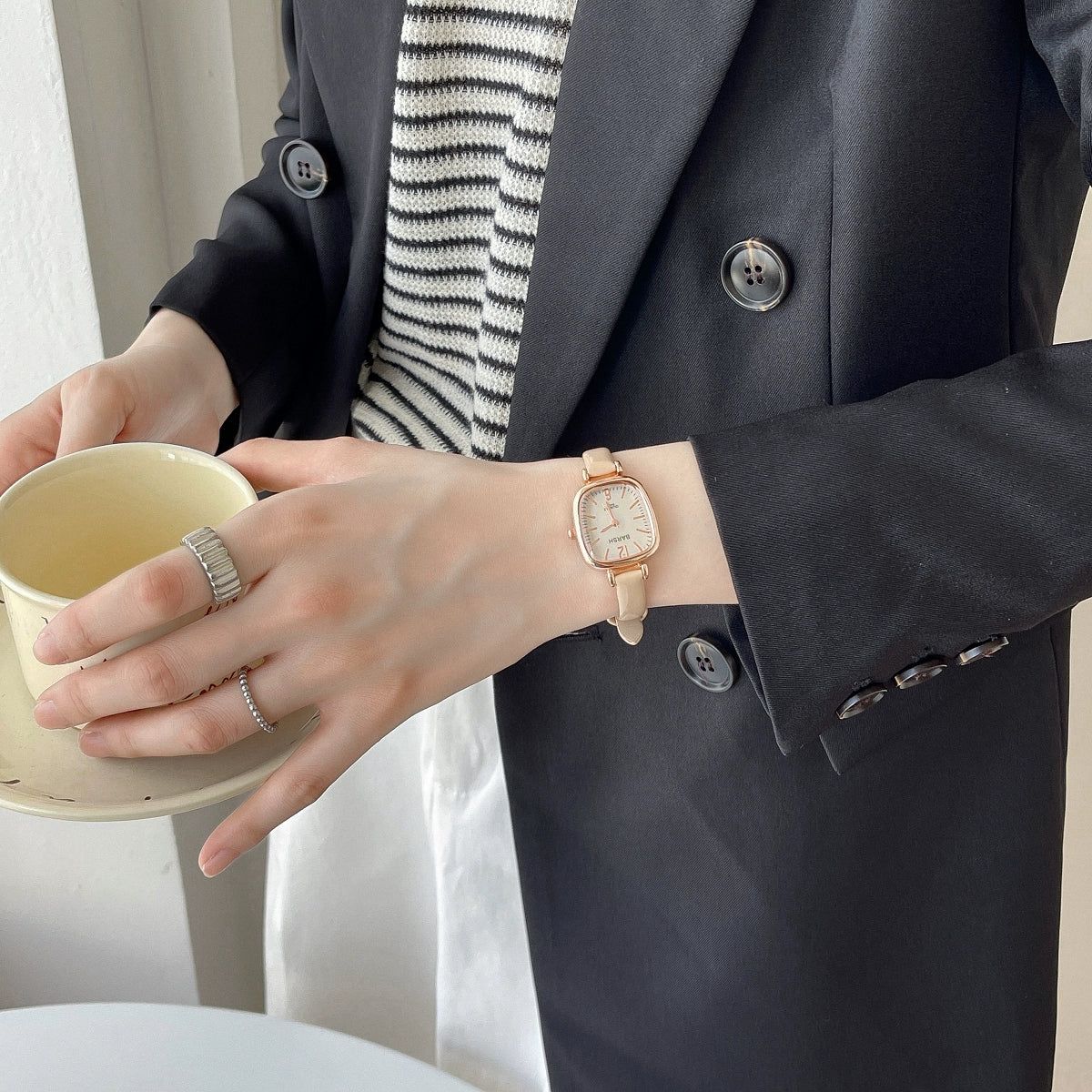 Sumayyah Petite Leather Watch - Khaki Strap [K2G68MYO]