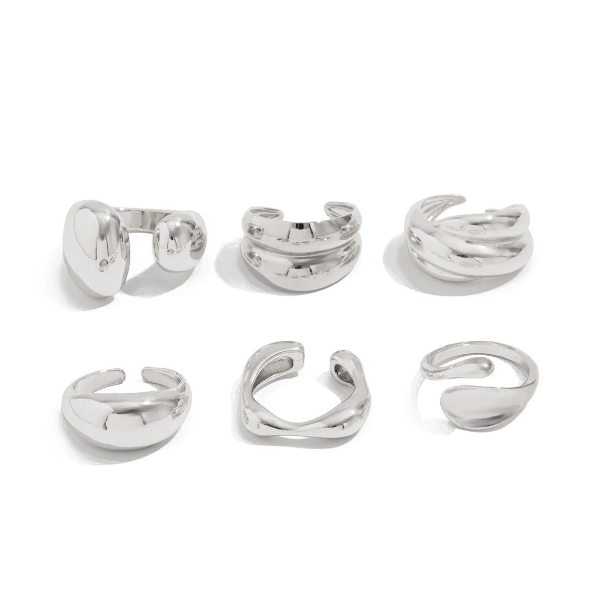 Markayla Waterdrop Ring Set - Silver 6-Piece Set