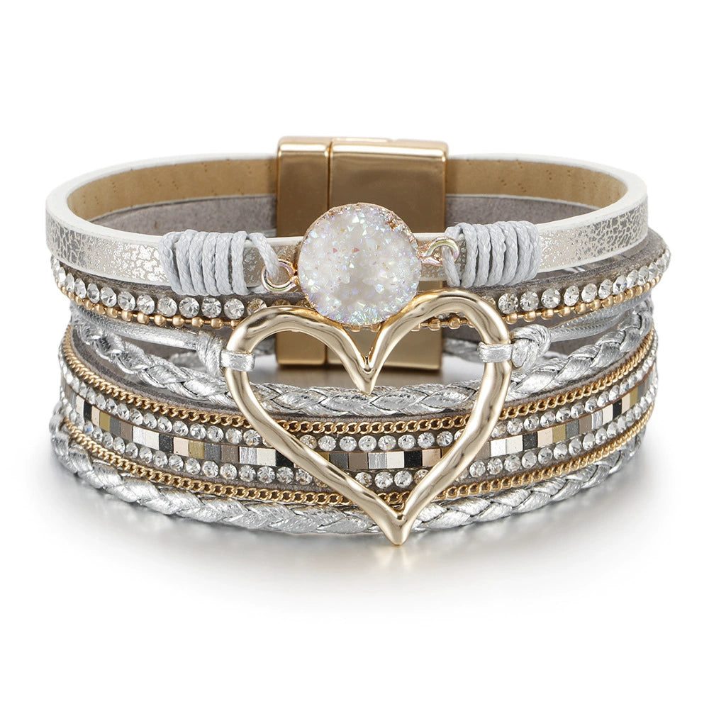 Ameera Braided Heart Bracelet - Grey Heart [A613DAQ9]