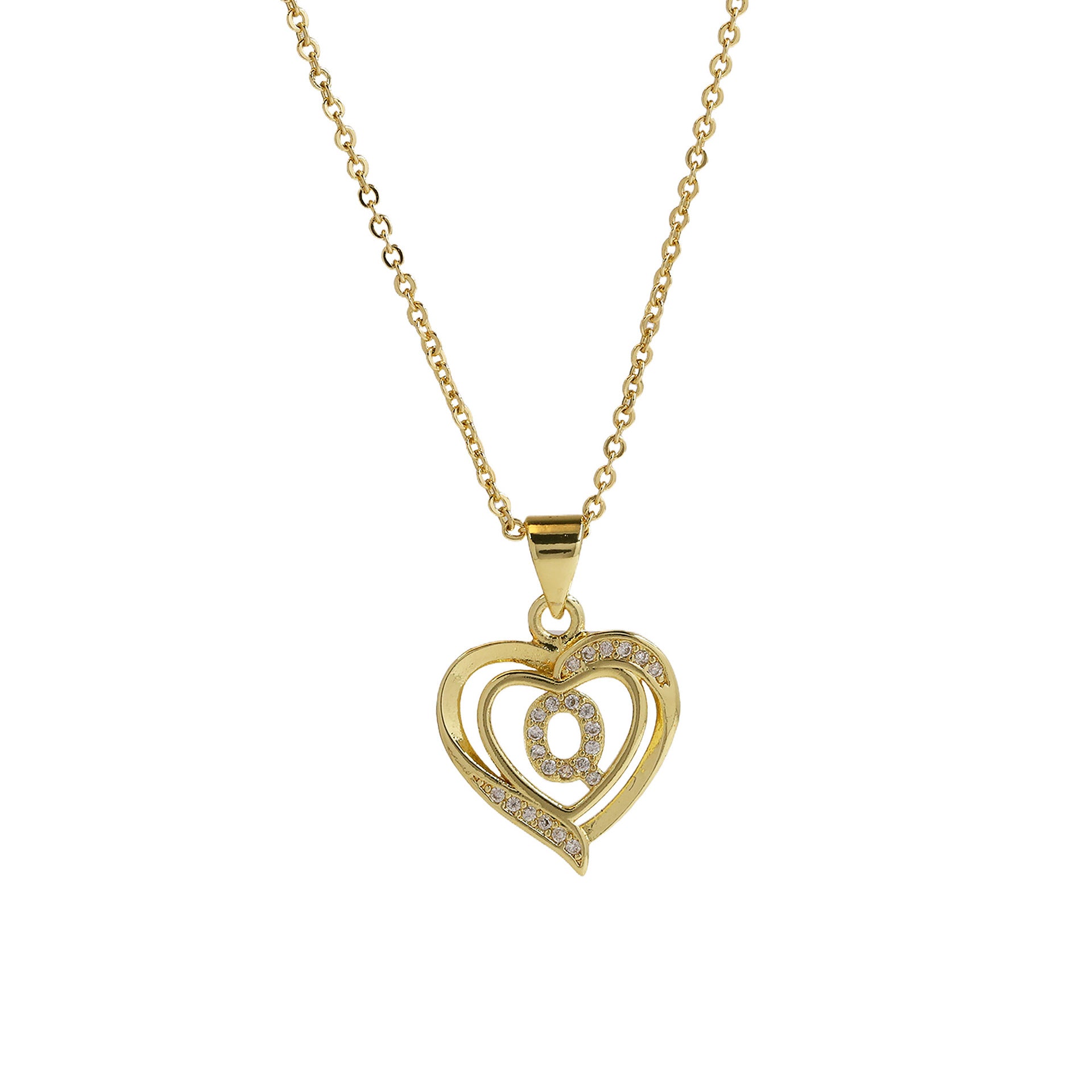 Kamarie Initial Heart Necklace - Necklace Q [PS7GDXI4]