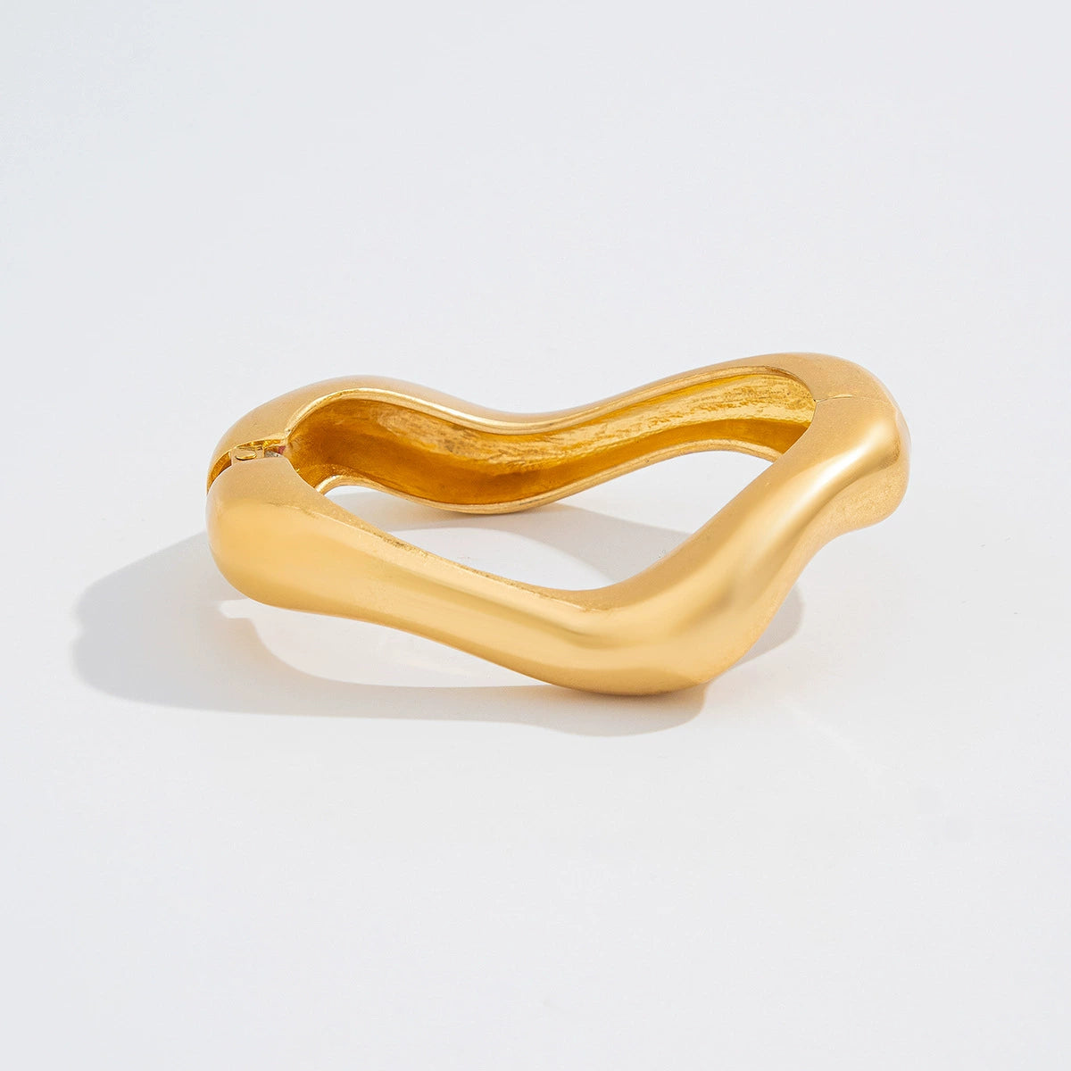Priscila Asymmetrical Matte Cuff Bracelet - Brushed Gold Style 7 [7I5NI3CO]