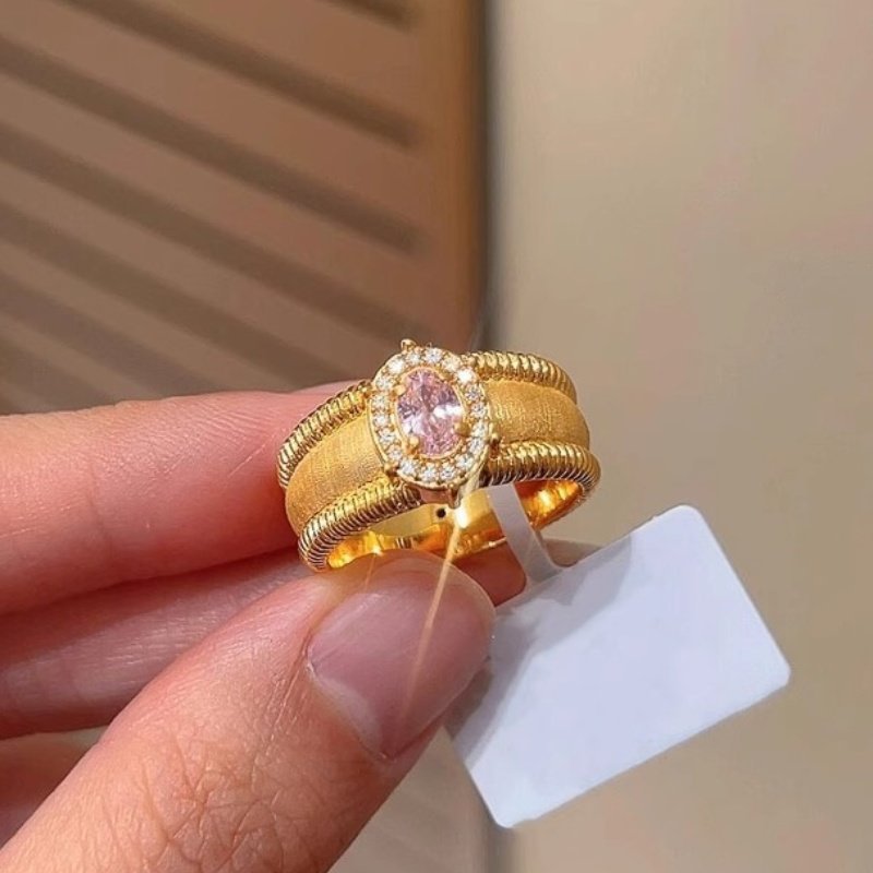 Suzanna Vintage Gemstone Ring - Pink Diamond [94IN4Q3U]