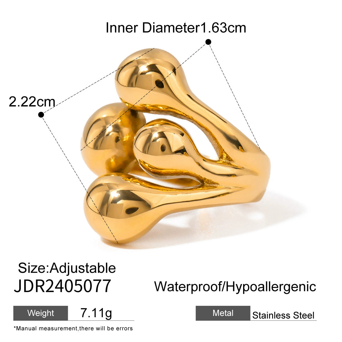 Langley Titanium Gold Ring - JDR2405077 [DJ5P61ZI]