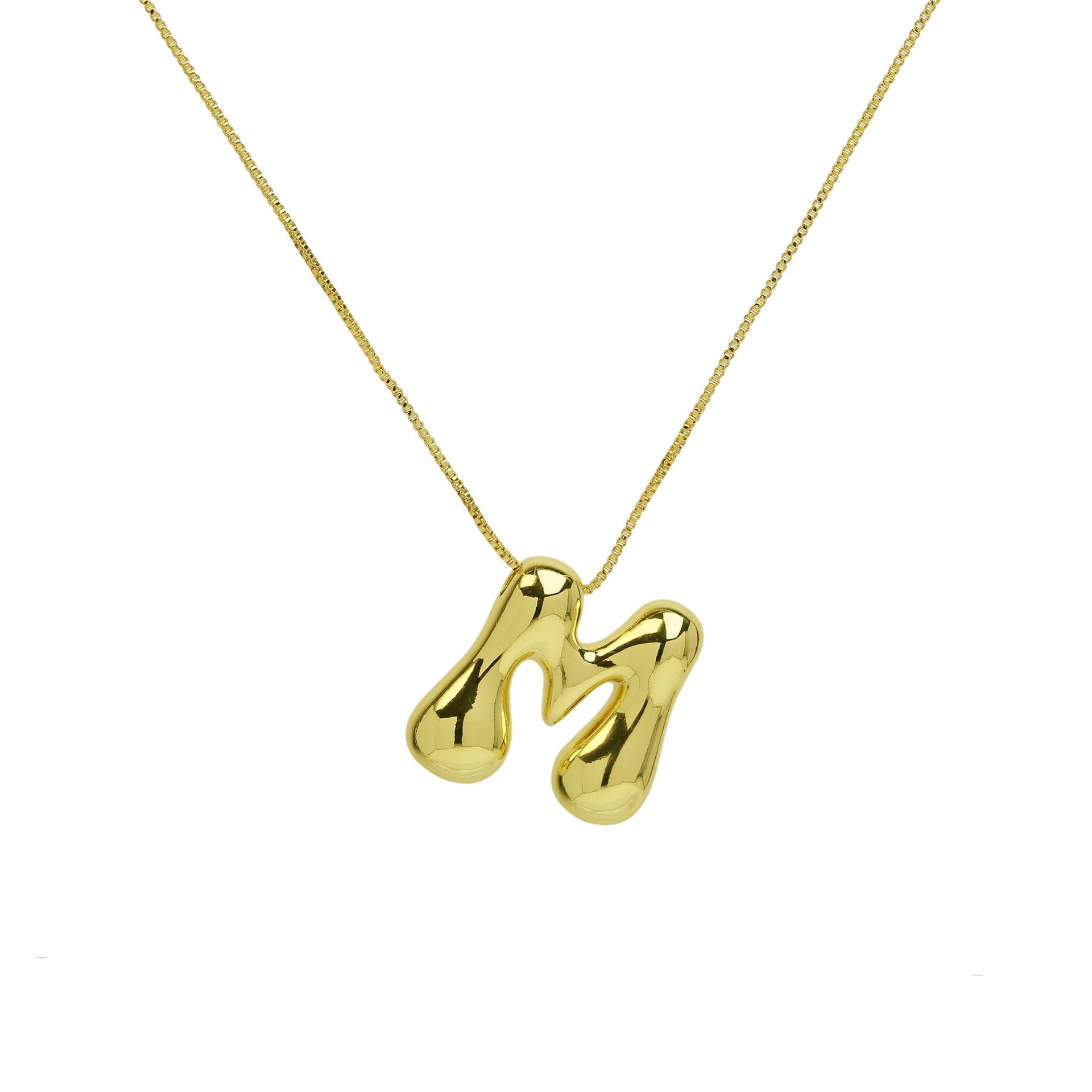 Virginia Bubble Initial Necklace - Letter M Necklace [PN9WTFPC]