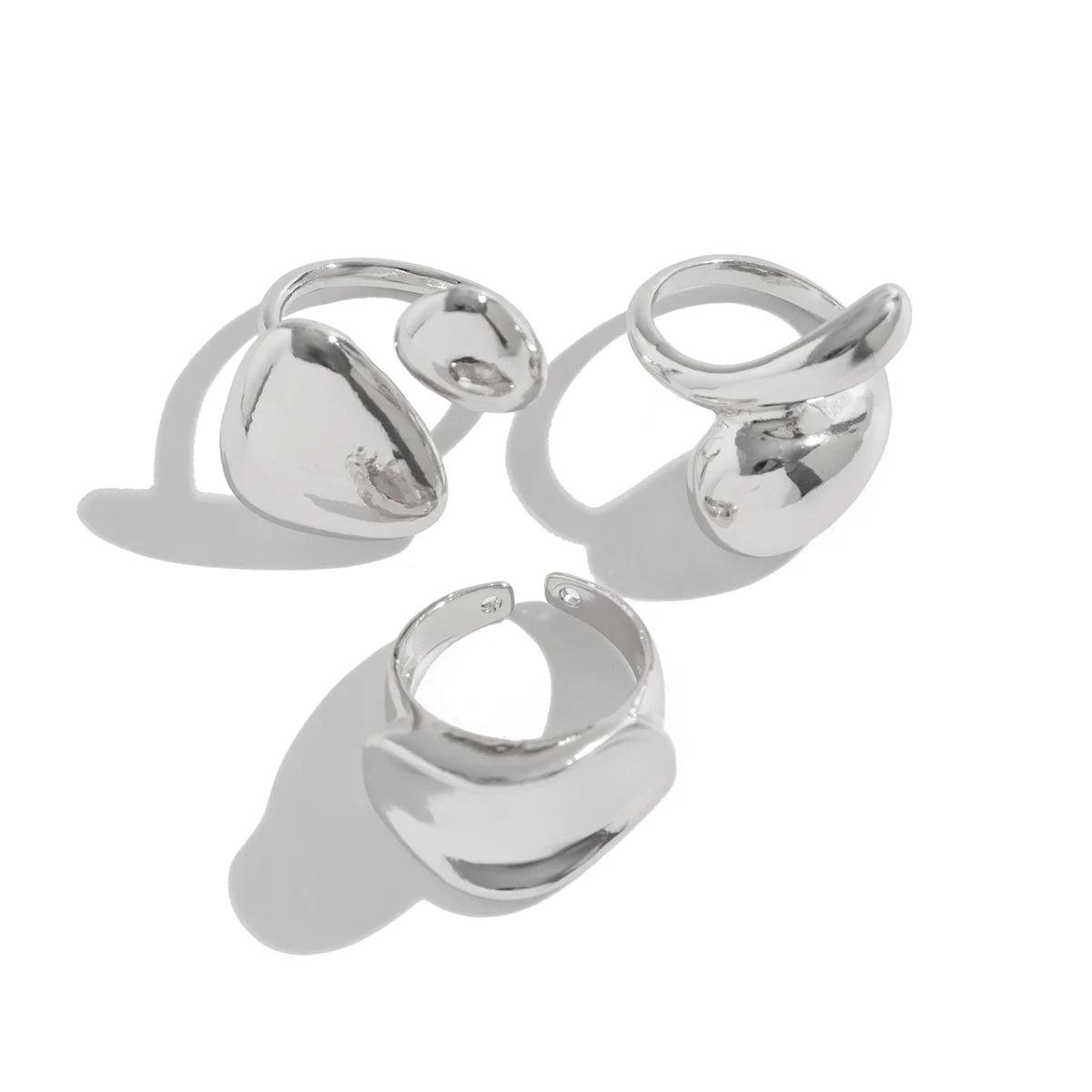 Azariah Smooth Stacking Rings - Silver