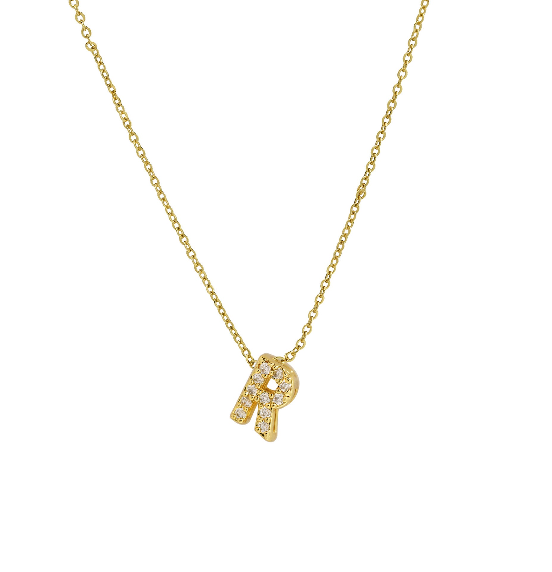 Caelynn Zircon Initial Necklace - R [0GGLBZVH]