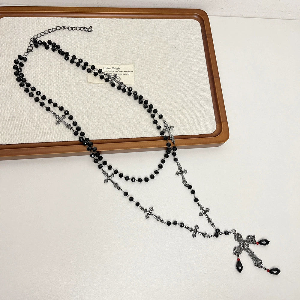 Zarya Layered Cross Necklace - Cross Multi-Layer Necklace [3FAGSES0]