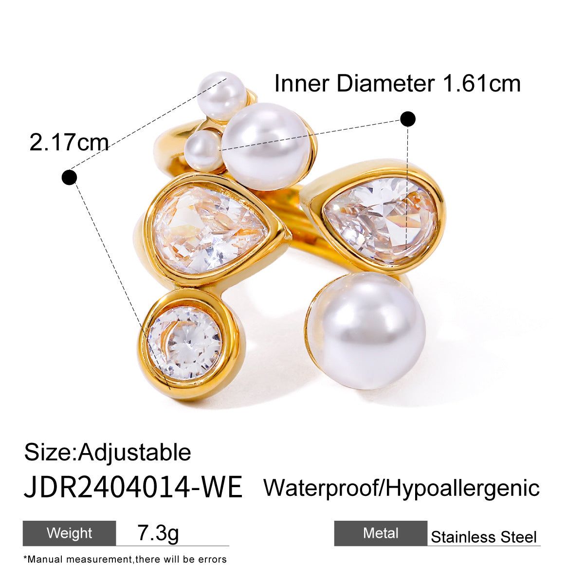 Kaely Sculptural Pearl Ring - JDR2404014-WE [HM76E9YW]