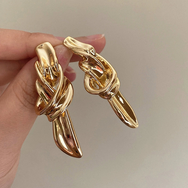 Corinne Chunky Knot Hoops - Gold [L6M3I6CF]